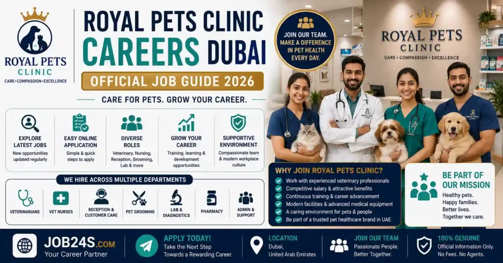 Royal Pets Clinic Careers Dubai official veterinary job application guide 2026