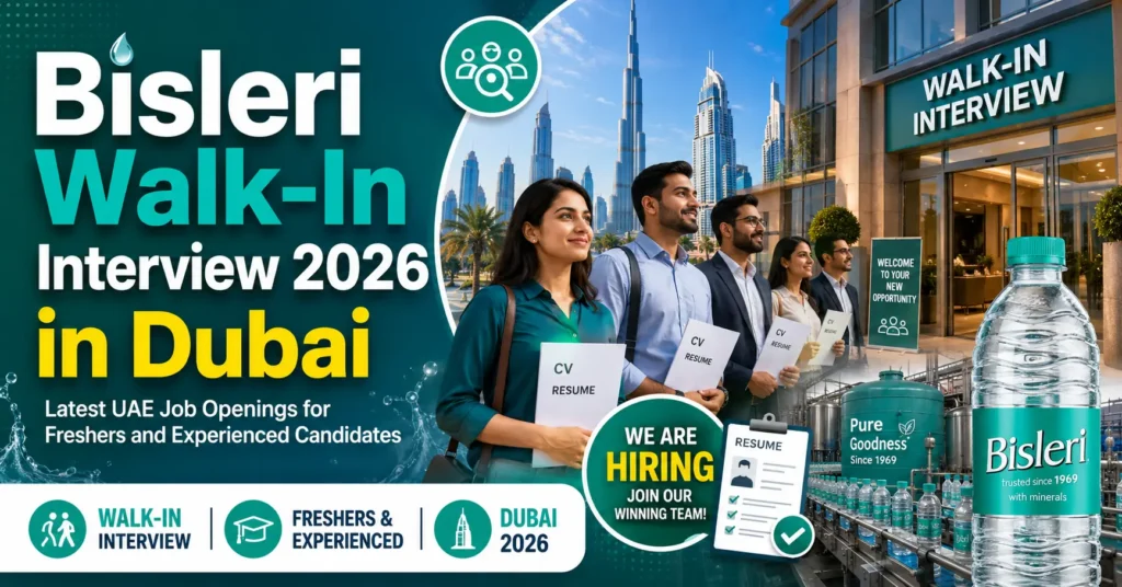 Bisleri Walk-In Interview 2026 in Dubai – Latest UAE Job Openings for Freshers and Experienced Candidates