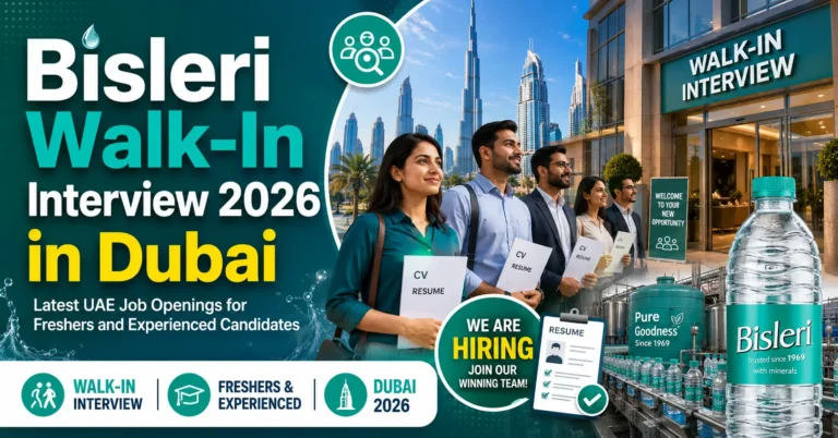 Bisleri Walk-In Interview 2026 in Dubai – Latest UAE Job Openings for Freshers and Experienced Candidates