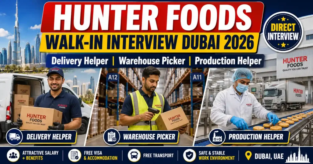 Hunter Foods Walk-in Interview Dubai