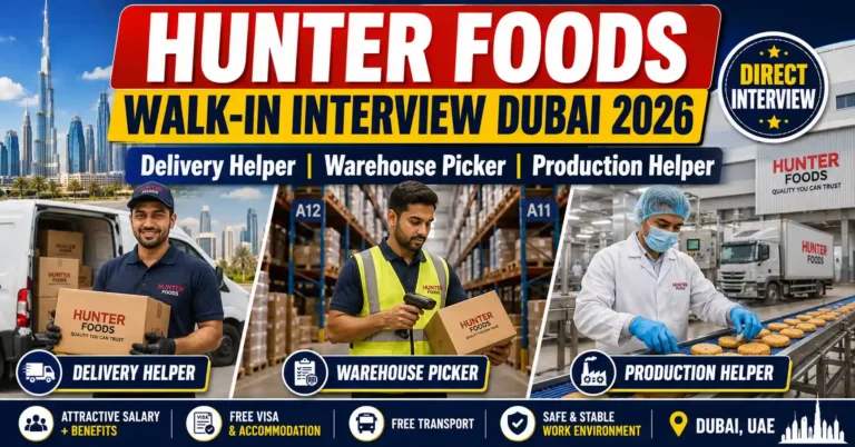 Hunter Foods Walk-in Interview Dubai