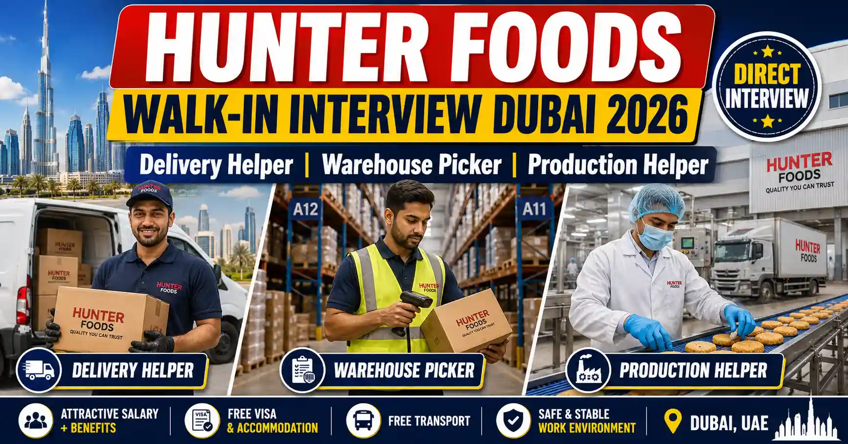 Hunter Foods Walk-in Interview Dubai